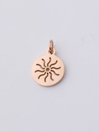 Rose Gold Stainless Steel Round Hollow Sun Polished Small Pendant