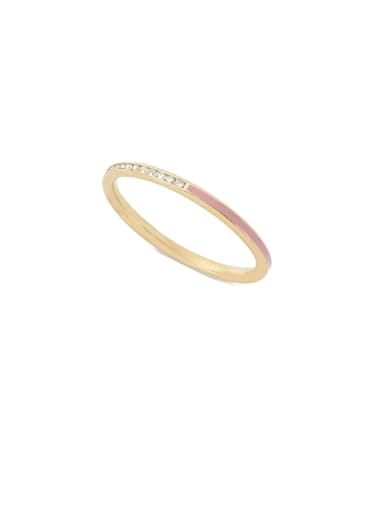 Gold Pink US 7 925 Sterling Silver Enamel Geometric Minimalist Band Ring