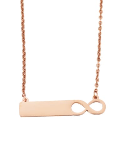 rose gold Stainless steel Number Minimalist Necklace