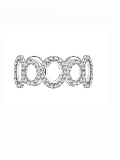 925 Sterling Silver Cubic Zirconia Geometric Minimalist Band Ring