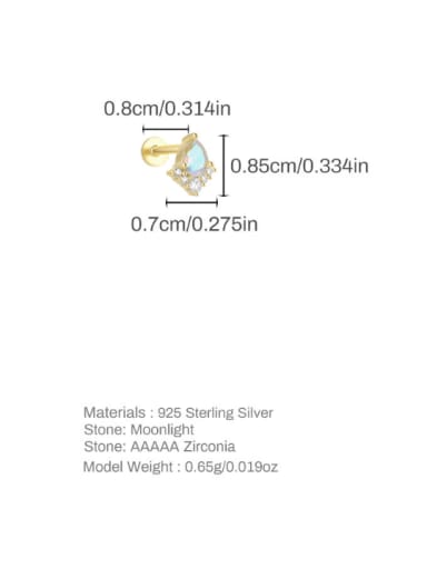 Single Gold 5 925 Sterling Silver Cubic Zirconia Heart Dainty Single Earring
