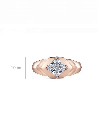 925 Sterling Silver High Carbon Diamond Geometric Minimalist Band Ring