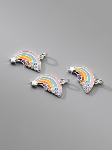custom 925 Sterling Silver Enamel Rainbow Cute Charms