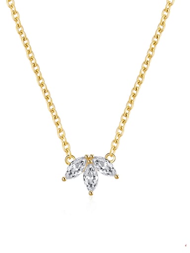 Gold Style 2 925 Sterling Silver Cubic Zirconia Geometric Dainty Necklace