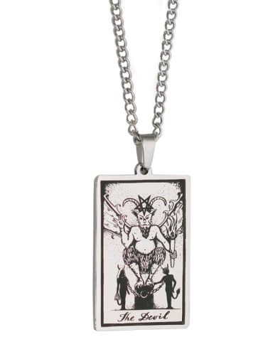 The Devil's Tarot hip hop stainless steel titanium steel necklace