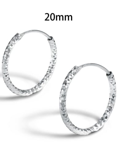 Platinum MW110002 S W AB20 925 Sterling Silver Geometric Minimalist Hoop Earring