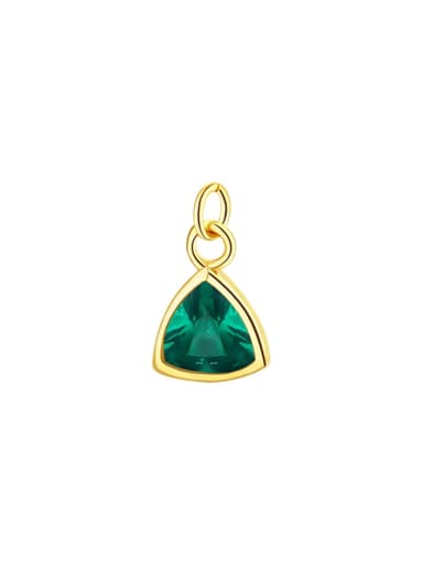 A3415 Green Nano Single Pendant 925 Sterling Silver Cubic Zirconia Minimalist Triangle  Pendant