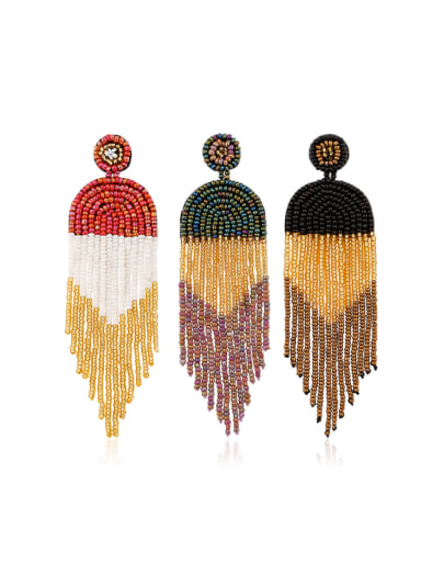 Tila Bead Multi Color Tassel Bohemia Pure handmade Weave Earring