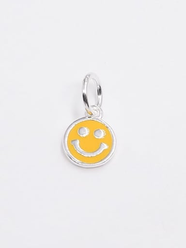 Style yellow (by piece) S925 Sterling Silver Epoxy Smiley Face Pink Green Black Yellow Red Smile Pendant