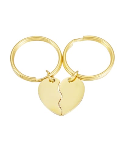Gold set Stainless steel Heart Trend Key Chain
