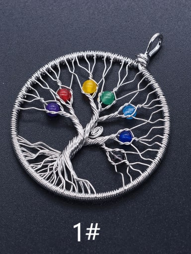 Stainless steel Tree Round Charm Height : 63.5 mm , Width: 51.5 mm