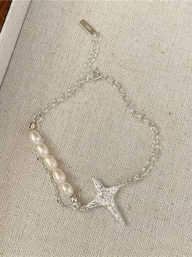 Star Pearl Bracelet Trend Star 925 Sterling Silver Freshwater Pearl Bracelet and Necklace Set