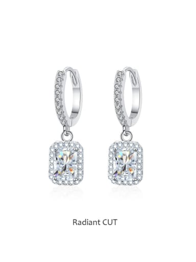1.0 CT*2 Pieces[white diamond ] 925 Sterling Silver 1.0 CT Moissanite Geometric Dainty Huggie Earring