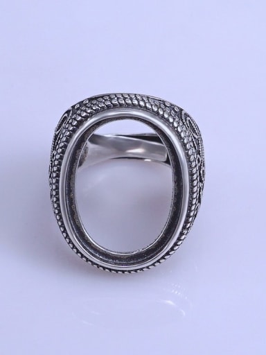 925 Sterling Silver Geometric Ring Setting Stone size: 16*22mm