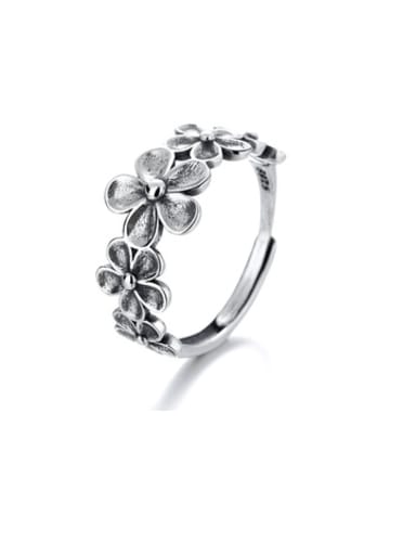925 Sterling Silver Flower Vintage Ring