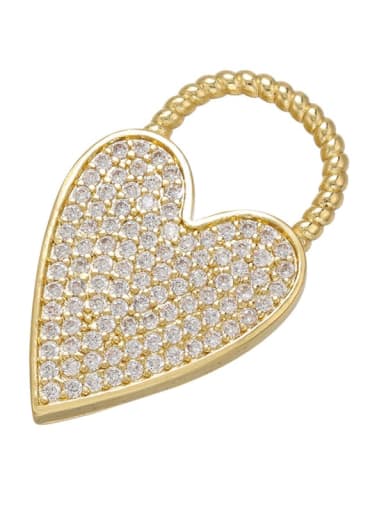 Brass Cubic Zirconia Micro Inlay Heart Pendant
