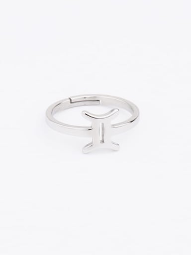 Gemini Stainless steel creative simple constellation open ring