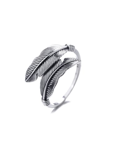 925 Sterling Silver Leaf Vintage Ring