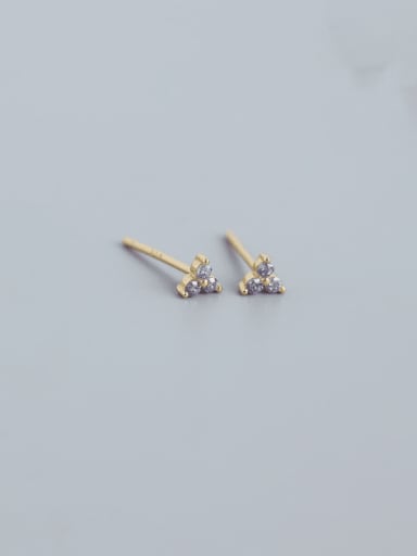 925 Sterling Silver Rhinestone White Clover Trend Stud Earring