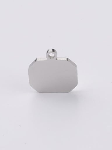 Steel color Stainless Steel Square Irregular Tag Pendant