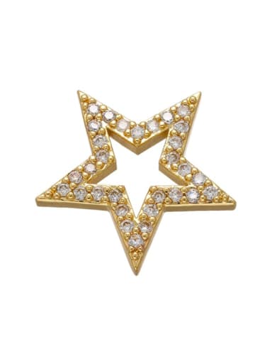 Brass Diamond Gold Plated Five-pointed Star Pendant