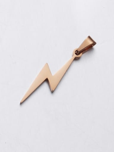 rose gold Stainless steel Lightning Shape with Hanging Loop  Pendant