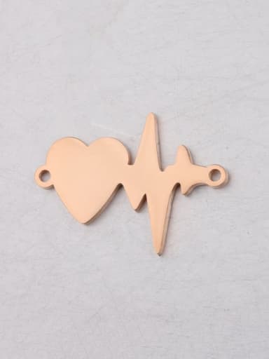 rose gold Stainless steel  love heart pendant /connector