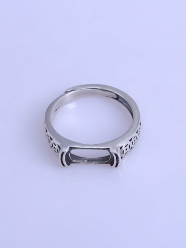 925 Sterling Silver Rectangle Ring Setting Stone size: 5*10mm