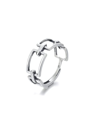 925 Sterling Silver Geometric Vintage Ring