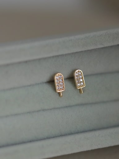 925 Sterling Silver Cubic Zirconia Geometric Dainty Stud Earring