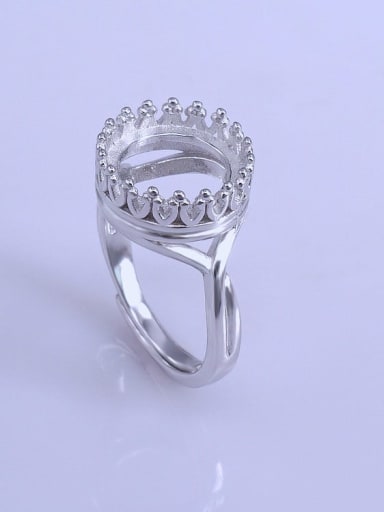 custom 925 Sterling Silver 18K White Gold Plated Ring Setting Stone size: 8*8?10*10?12*12MM