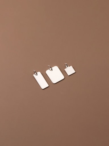 custom S925 Silver Electroplating Geometric Square Seiko Pendant