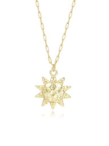 A3328 Gold 925 Sterling Silver Sun  Moon Minimalist Necklace