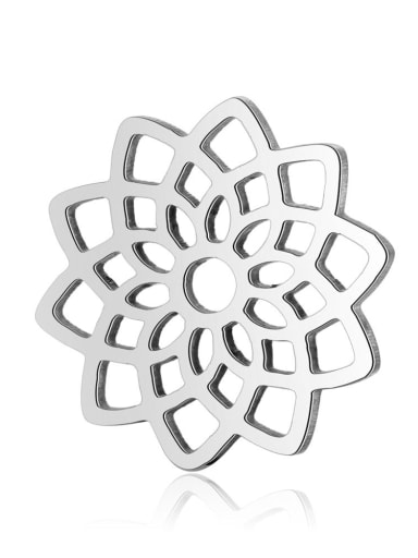 Stainless steel Flower Charm Height : 15.8 mm , Width: 15.8 mm