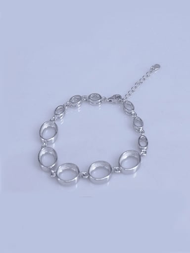 custom 925 Sterling Silver Round Bracelet Setting Stone size: 8*10mm