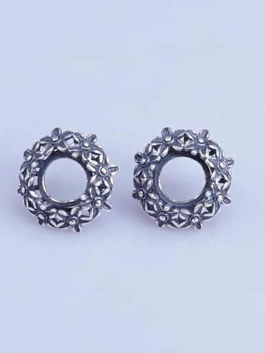 custom 925 Sterling Silver Round Earring Setting Stone size: 8*8mm