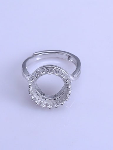 925 Sterling Silver 18K White Gold Plated Round Ring Setting Stone size: 12*12mm