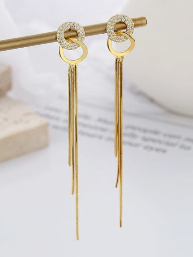 123R gold color: about 2.3 g, right 925 Sterling Silver Cubic Zirconia Tassel Trend Earring