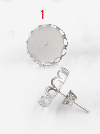 Stainless steel earring base/3 crown round earrings