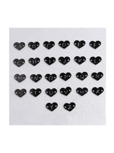 Black a Z 26 sets Stainless steel Heart Minimalist Findings & Components