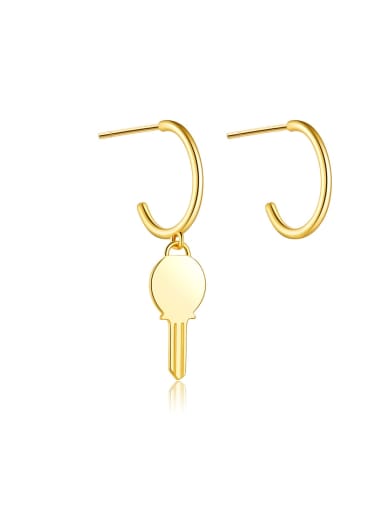 18k Gold Key 925 Sterling Silver Locket Trend Hook Earring