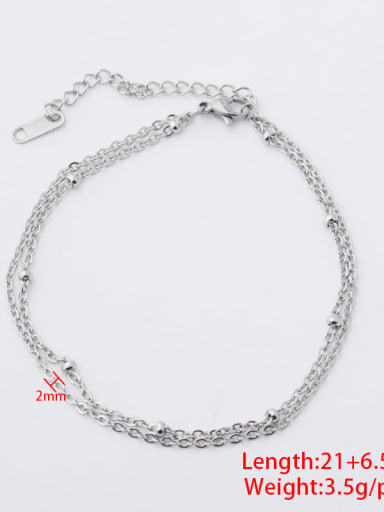 Stainless steel Geometric Beaded chain anklets