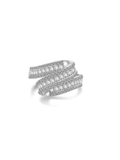 925 Sterling Silver Cubic Zirconia Geometric Dainty Stackable Ring