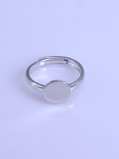 925 Sterling Silver 18K White Gold Plated Round Ring Setting Stone diameter: 10mm