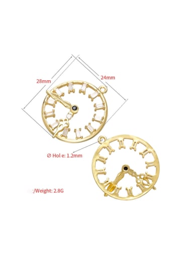Gun black Brass Microset Zircon Clock Pendant