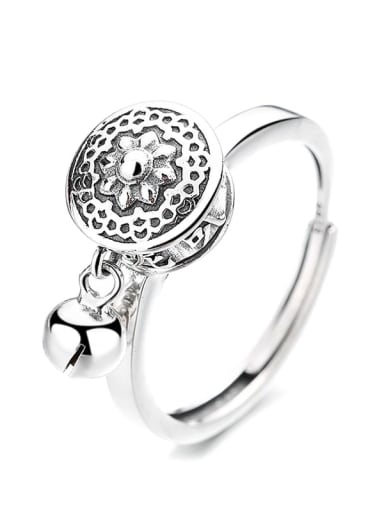 925 Sterling Silver The lotus can be rotated Vintage Band Ring