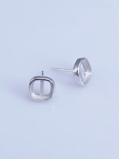 Platinum plating 925 Sterling Silver 18K White Gold Plated Square Earring Setting Stone size: 8*8mm