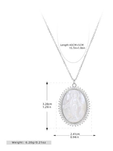 platinum 925 Sterling Silver Shell Geometric Minimalist Necklace