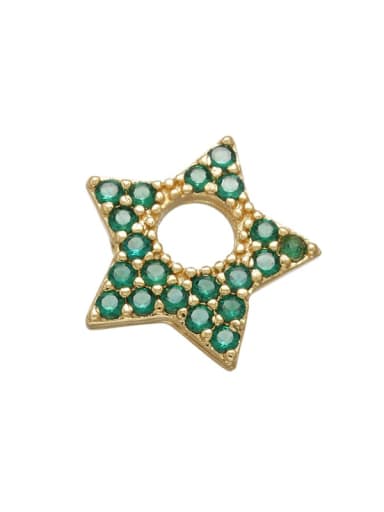 Golden green diamond Brass Diamond Gold Plated Five-pointed Star Pendant