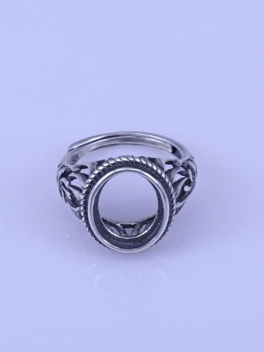 925 Sterling Silver Round Ring Setting Stone size: 10*12mm
